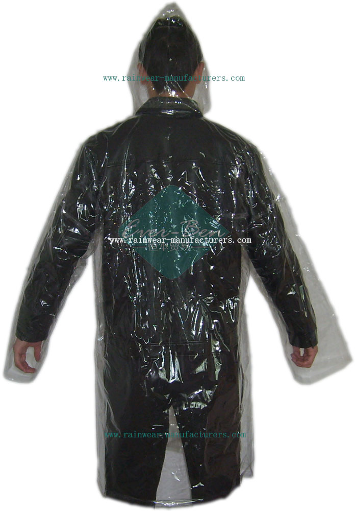 Clear PVC plastic macs adults-rain wear for mens